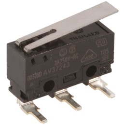 1 pcs - Panasonic Hinge Lever Micro Switch, Left Angle PCB Terminal, 5 A @ 250 V ac, SP-CO