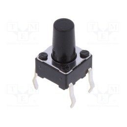 10 pcs : SKHHANA010 - Microswitch TACT, SPST, Pos: 2, 0.05A/12VDC, THT, 1N, 6x6x3.5mm
