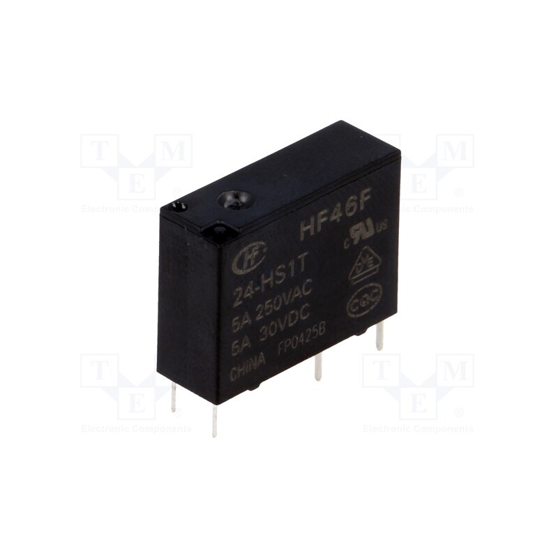 10 pcs : HF46F/24-HS1T - Relay: electromagnetic, SPST-NO, Ucoil: 24VDC, 5A, max.250VAC