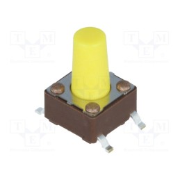 10 pcs : DTSM-65Y-V-B - Microswitch TACT, SPST-NO, Pos: 2, 0.05A/12VDC, SMT, none, 5.2N