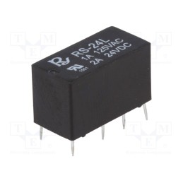 10 pcs : RS-24-L - Relay: electromagnetic, DPDT, Ucoil: 24VDC, Icontacts max: 2A, PCB