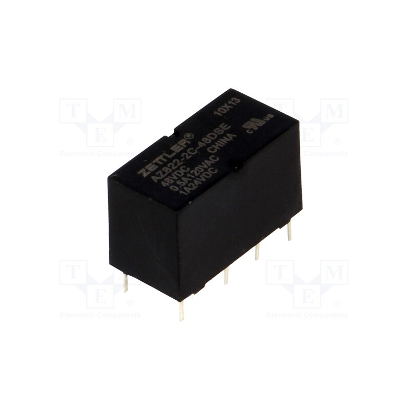 10 pcs : AZ822-2C-48DSE - Relay: electromagnetic, DPDT, Ucoil: 48VDC, 2A, 0.5A/120VAC, PCB