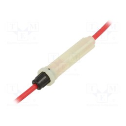 10 pcs : LPA-05W-12R - Fuse holder, cylindrical fuses, 6.3x32mm, Imax: 30A, Leads: cables