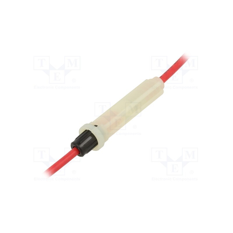 10 pcs : LPA-05W-12R - Fuse holder, cylindrical fuses, 6.3x32mm, Imax: 30A, Leads: cables