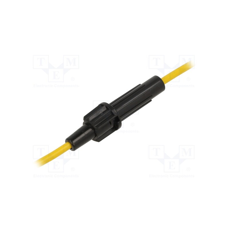 10 pcs : LPA-01B-14Y - Fuse holder, cylindrical fuses, 6.3x32mm, Imax: 20A, Leads: cables