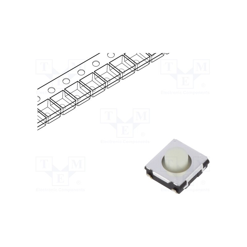 10 pcs : EVQQ2D03W - Microswitch TACT, SPST, Pos: 2, 0.02A/15VDC, SMT, none, 0.5N, 3.1mm