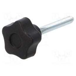 10 pcs : VCT.25 P-M5X40-C9 - Knob, Ø: 25mm, Ext.thread: M5, 40mm, H: 19mm, technopolymer PA