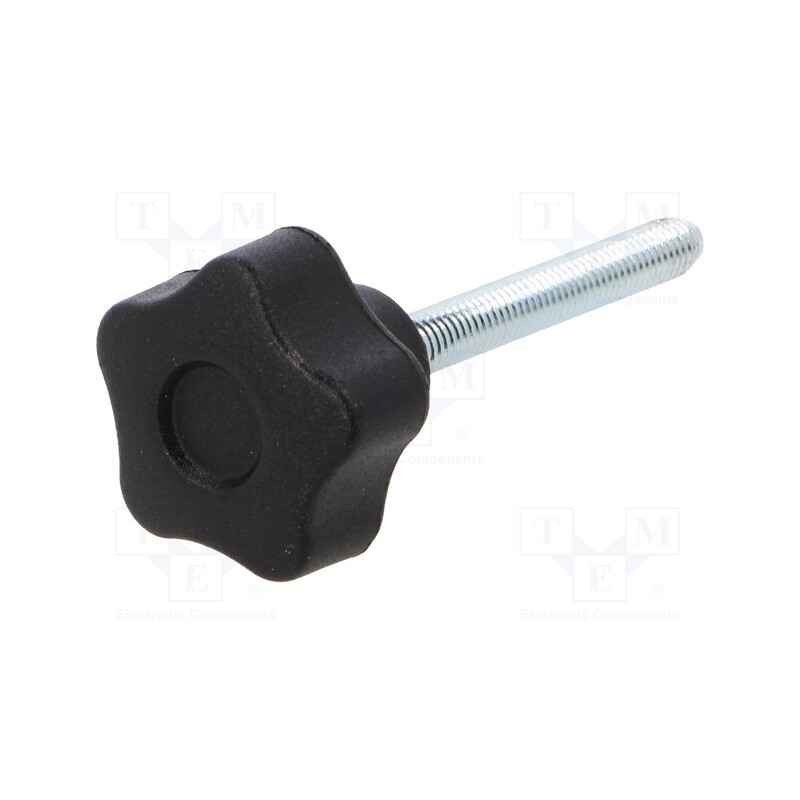 10 pcs : VCT.25 P-M5X40-C9 - Knob, Ø: 25mm, Ext.thread: M5, 40mm, H: 19mm, technopolymer PA