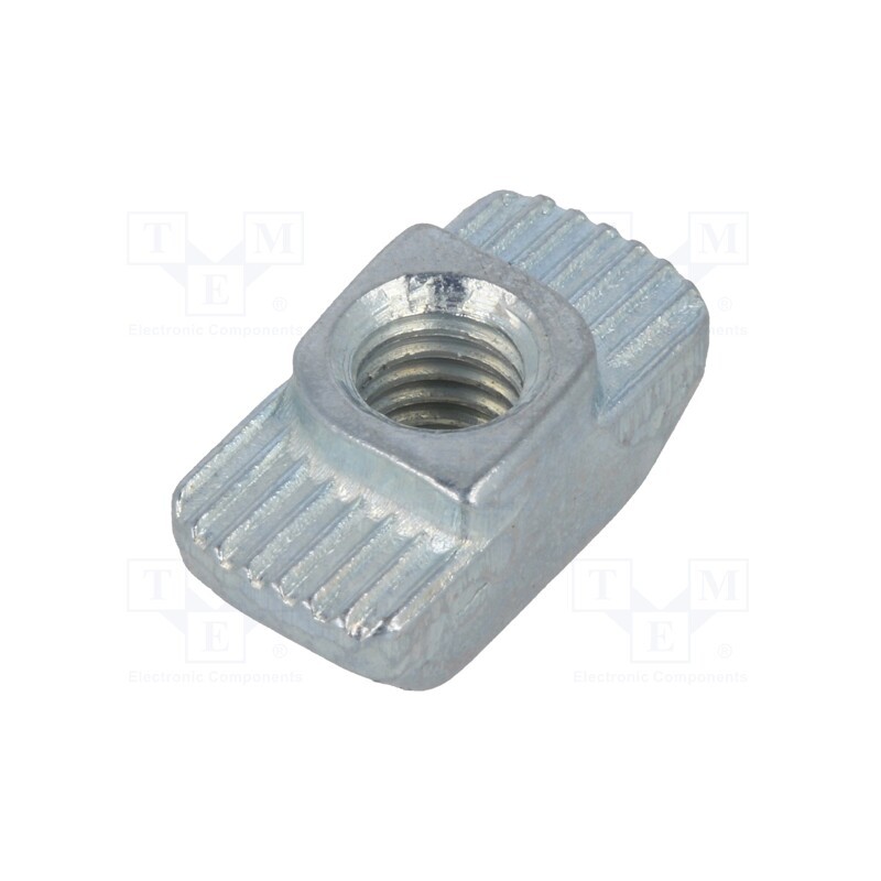 10 pcs : GN 505-8-M5-OB - Nut, for profiles, Width of the groove: 8mm, steel, zinc, T-slot
