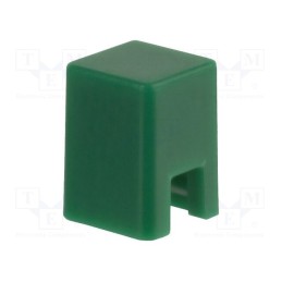 10 pcs : B32-1070 - Button, push-in, 5.5mm, -25÷70°C, square, green, 4x4mm
