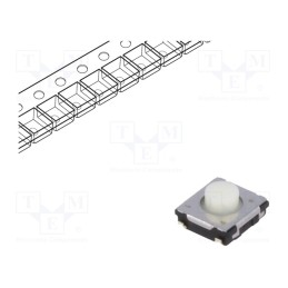 10 pcs : EVQQ2P03W - Microswitch TACT, SPST, Pos: 2, 0.02A/15VDC, SMT, none, 1.6N, 3.1mm