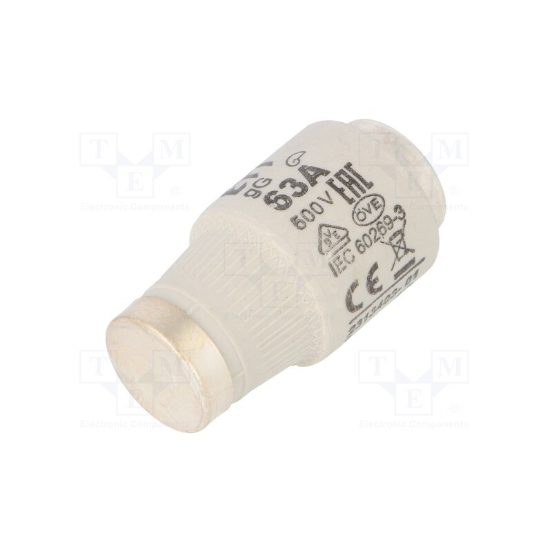 10 pcs : 2313403 - Fuse: fuse, gG, 63A, 500VAC, 500VDC, ceramic, DIII, D