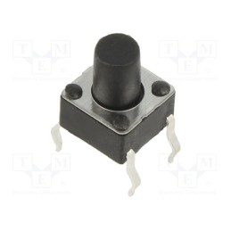 10 pcs : 1301.9305 - Microswitch TACT, SPST-NO, Pos: 2, 0.05A/12VDC, THT, 1.6N, 6x6mm