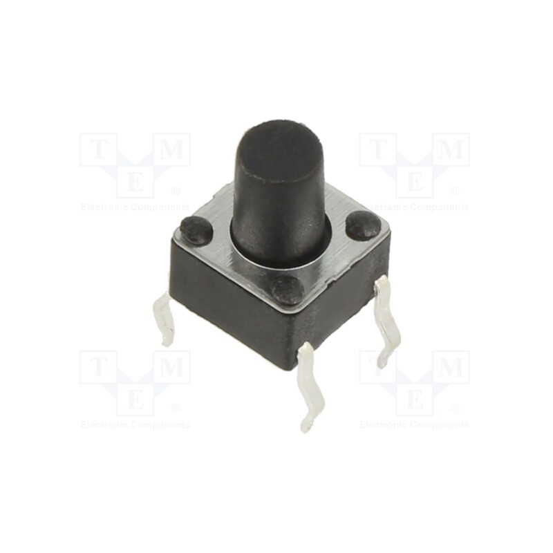 10 pcs : 1301.9305 - Microswitch TACT, SPST-NO, Pos: 2, 0.05A/12VDC, THT, 1.6N, 6x6mm