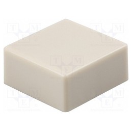 10 pcs : B32-1300 - Button, push-in, 5.5mm, -25÷70°C, square, ivory, 12x12mm