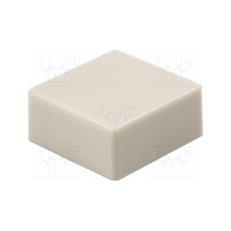 10 pcs : B32-1300 - Button, push-in, 5.5mm, -25÷70°C, square, ivory, 12x12mm