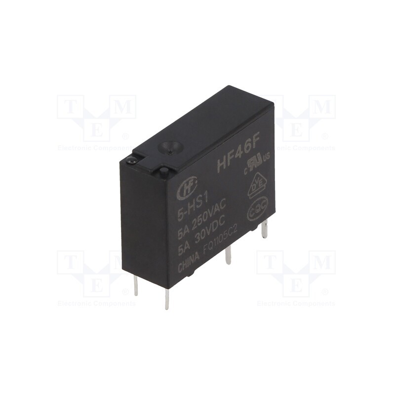 10 pcs : HF46F/5-HS1 - Relay: electromagnetic, SPST-NO, Ucoil: 5VDC, 5A, 5A/250VAC, PCB
