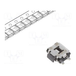 10 pcs : EVQP7A01P - Microswitch TACT, SPST, Pos: 2, 0.05A/12VDC, SMT, 2.2N, 1.35mm