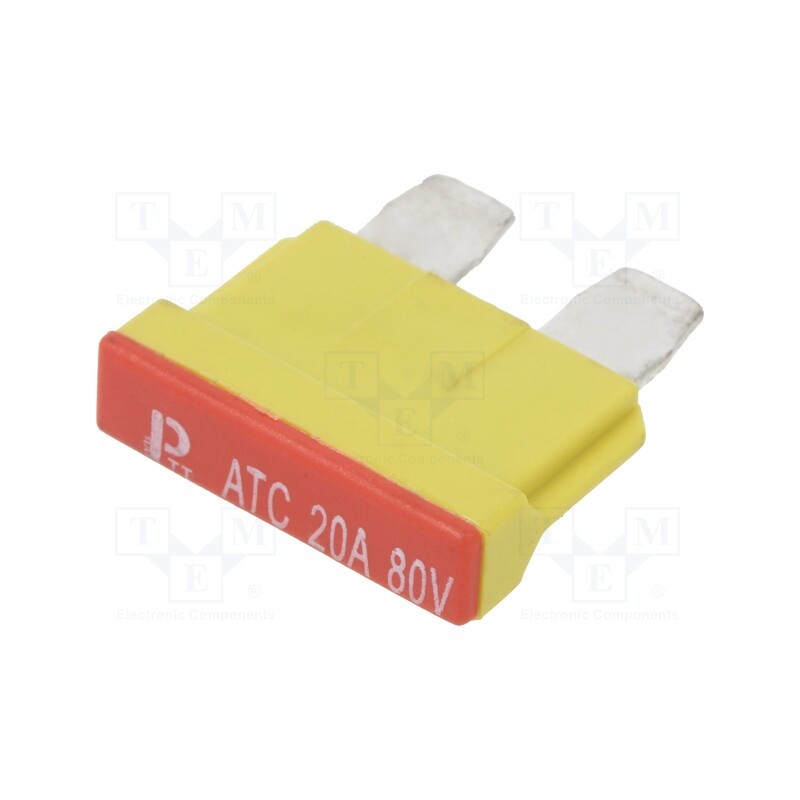 10 pcs : 340031-80V - Fuse: fuse, 20A, 80VDC, automotive, 19mm, copper, tinned