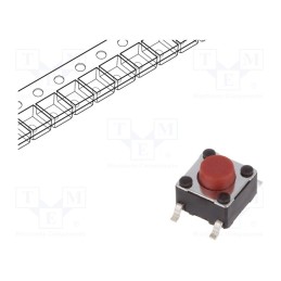 10 pcs : PTS645SK50SMTR92 LFS - Microswitch TACT, SPST-NO, Pos: 2, 0.05A/12VDC, SMT, none, 2.6N