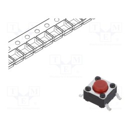 10 pcs : PTS645SK43SMTR92 LFS - Microswitch TACT, SPST-NO, Pos: 2, 0.05A/12VDC, SMT, none, 2.6N