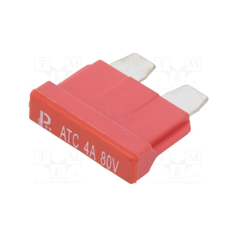 10 pcs : 340023-80V - Fuse: fuse, 4A, 80VDC, automotive, 19mm, copper, tinned