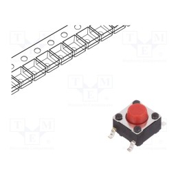 10 pcs : PTS645SK50SMTR92 LFS - Microswitch TACT, SPST-NO, Pos: 2, 0.05A/12VDC, SMT, none, 2.6N