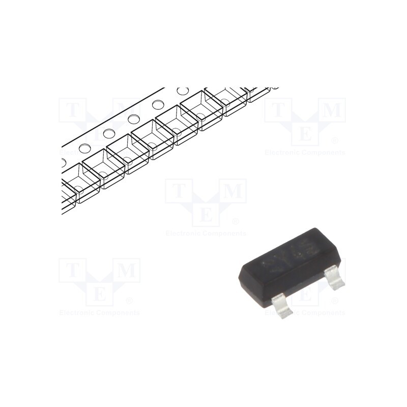 50 pcs : BZX84C15-E3-08 - Diode: Zener, 0.3W, 15V, SMD, , SOT23, single diode