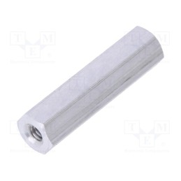 50 pcs : 132X20 - Screwed spacer sleeve, 20mm, Int.thread: M2,5, hexagonal