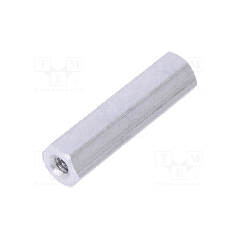 50 pcs : 132X20 - Screwed spacer sleeve, 20mm, Int.thread: M2,5, hexagonal