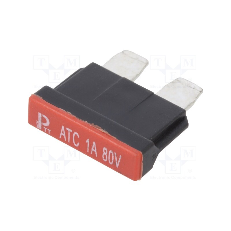 10 pcs : 340017-80V - Fuse: fuse, 1A, 80VDC, automotive, 19mm, copper, tinned