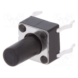 10 pcs : 1301.9306 - Microswitch TACT, SPST-NO, Pos: 2, 0.05A/12VDC, THT, none, 1.6N