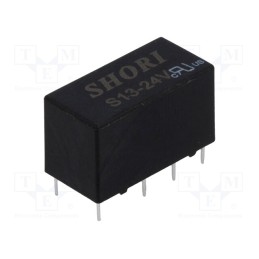 10 pcs : S13-24V-2C - Relay: electromagnetic, DPDT, Ucoil: 24VDC, Icontacts max: 2A, PCB