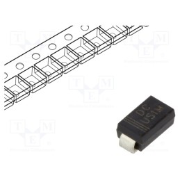 20 pcs : US1M - Diode: rectifying, SMD, 1kV, 1A, 100ns, SMA, Ufmax: 1.7V, Ifsm: 30A