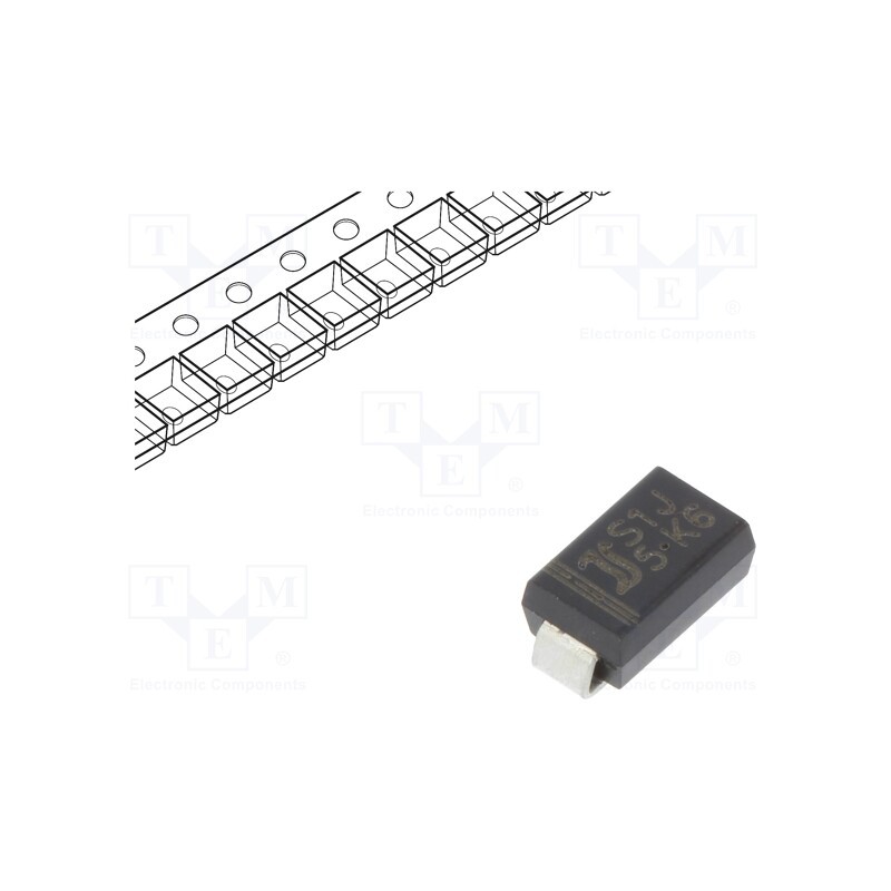 50 pcs : S1J - Diode: rectifying, SMD, 600V, 1A, 1.5us, SMA, Ufmax: 1.1V, Ifsm: 30A