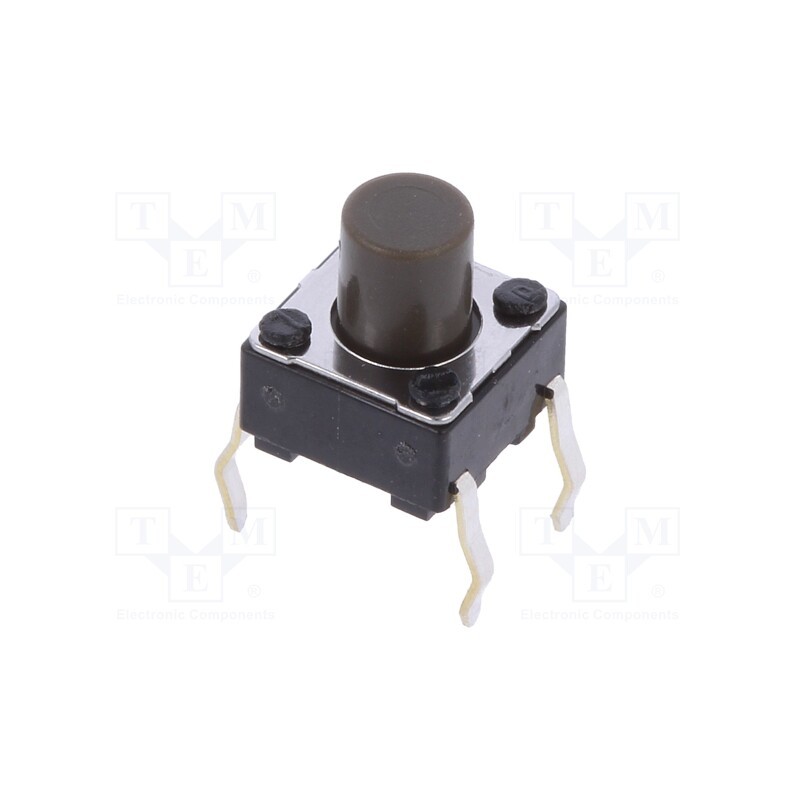 10 pcs : SKHHBWA010 - Microswitch TACT, SPST, Pos: 2, 0.05A/12VDC, THT, 1.6N, 6x6x3.5mm