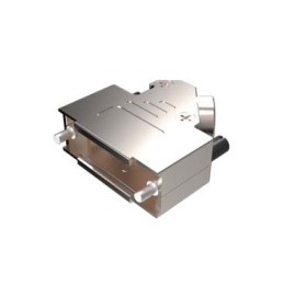 1 pcs - Amphenol ICC Economical Series Die Cast Zinc Right Angle D Sub Backshell, 15 Way, Strain Relief