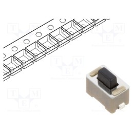 10 pcs : 147873-1 - Microswitch TACT, SPST-NO, Pos: 2, 0.05A/24VDC, SMT, none, OFF-(ON)