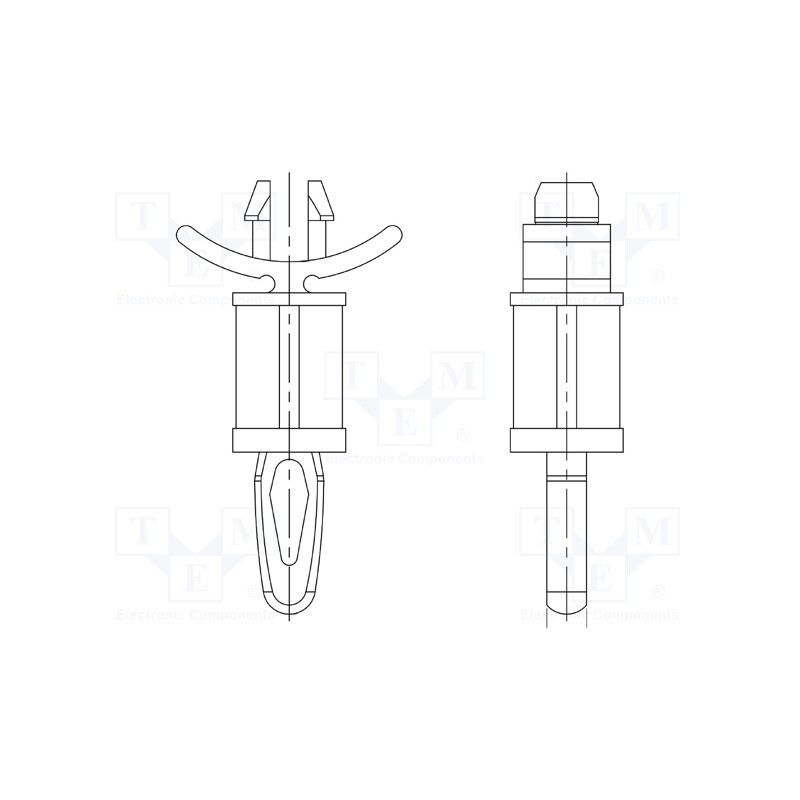 50 pcs : 8G814V42029 - PCB distance, polyamide 66, L: 15.9mm, latch/latch, natural