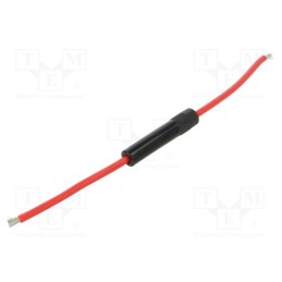 10 pcs : LPA-07B-10R - Fuse holder, cylindrical fuses, 6.3x32mm, Imax: 30A, Leads: cables