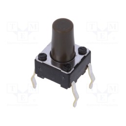 10 pcs : SKHHAPA010 - Microswitch TACT, SPST, Pos: 2, 0.05A/12VDC, THT, 1.6N, 6x6x3.5mm