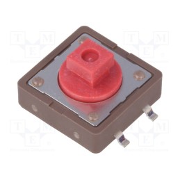 10 pcs : DTSM-24R-V-T - Microswitch TACT, SPST-NO, Pos: 2, 0.05A/12VDC, SMT, none, 2.6N