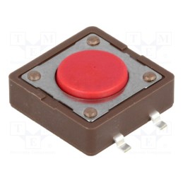 10 pcs : DTSM-21R-V-B - Microswitch TACT, SPST-NO, Pos: 2, 0.05A/12VDC, SMT, none, 2.6N