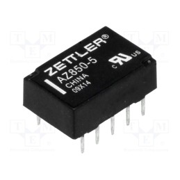 10 pcs : AZ850-5 - Relay: electromagnetic, DPDT, Ucoil: 5VDC, 1A, 0.5A/125VAC, PCB