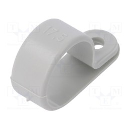 50 pcs : 255 17.5 LGR - Fixing clamp, Cable P-clips, ØBundle : 17.5mm, W: 10mm, polyamide