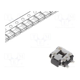 10 pcs : EVQP7L01P - Microswitch TACT, SPST, Pos: 2, 0.05A/12VDC, SMT, 1.6N, 1.35mm