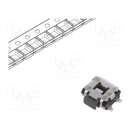 10 pcs : EVQP7J01P - Microswitch TACT, SPST, Pos: 2, 0.05A/12VDC, SMT, 1.6N, 1.35mm