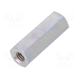 50 pcs : 126X20 - Screwed spacer sleeve, 20mm, Int.thread: M4, hexagonal, steel