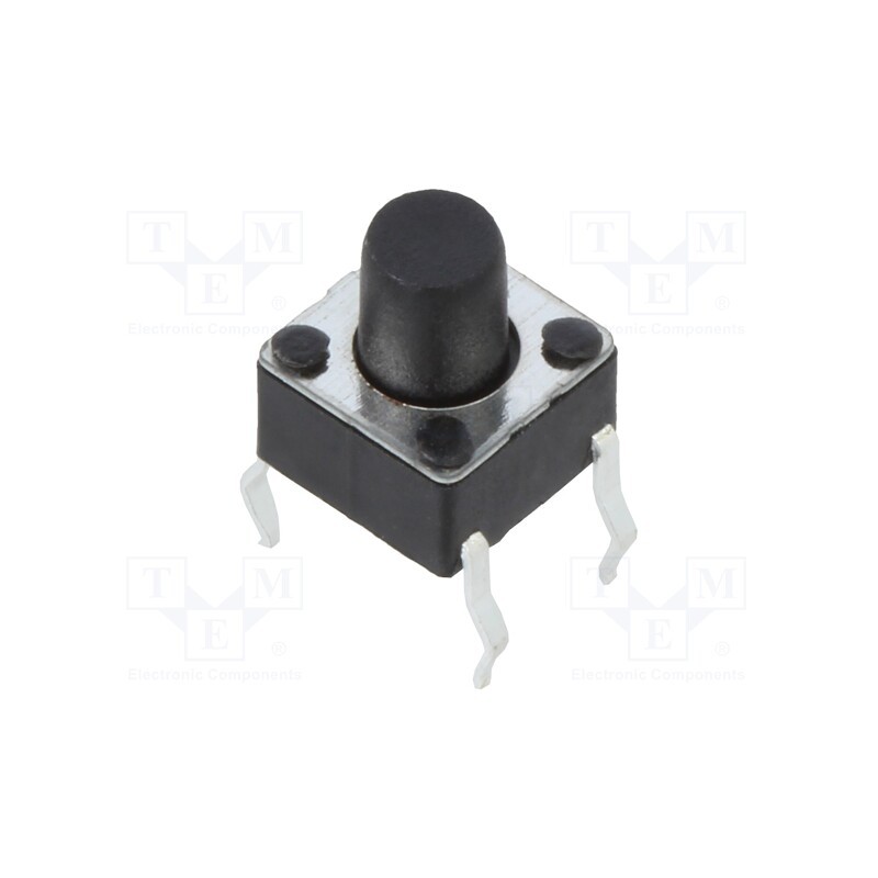 10 pcs : 1301.9304 - Microswitch TACT, SPST-NO, Pos: 2, 0.05A/12VDC, THT, 1.6N, 6x6mm