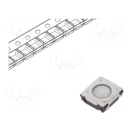10 pcs : EVQQ2Y01W - Microswitch TACT, SPST, Pos: 2, 0.02A/15VDC, SMT, none, 3.5N, 2mm